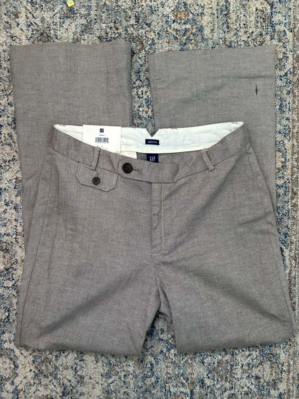 NWT Gap Classic Fit Boot Cut Pants Size 10A Gray Stretch